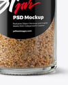 Glass Jar with Smoked Sea Salt Mockup