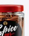 Plastic Jar with Cinnamon Sticks Mockup