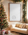 Poster with Wooden Frame in a Room Mockup