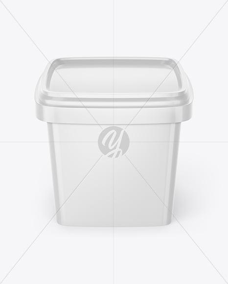 Glossy Plastic Food Container Mockup