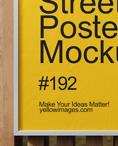 Framed Poster on a Wooden Wall Mockup