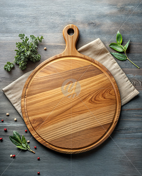 Pizza Wooden Plate Mockup