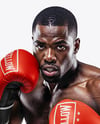 Black Man Wearing Boxing Kit Mockup