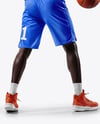 Basketball Player Wearing Jersey and Shorts with Basketball Mockup