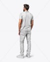 Man Wearing Polo Shirt and Jeans Mockup