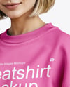 A Woman Wearing an Oversize Sweatshirt Mockup