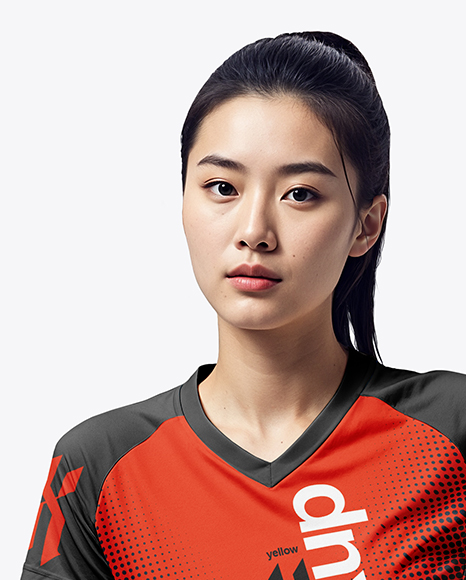 Woman Wearing Table Tennis Uniform Mockup