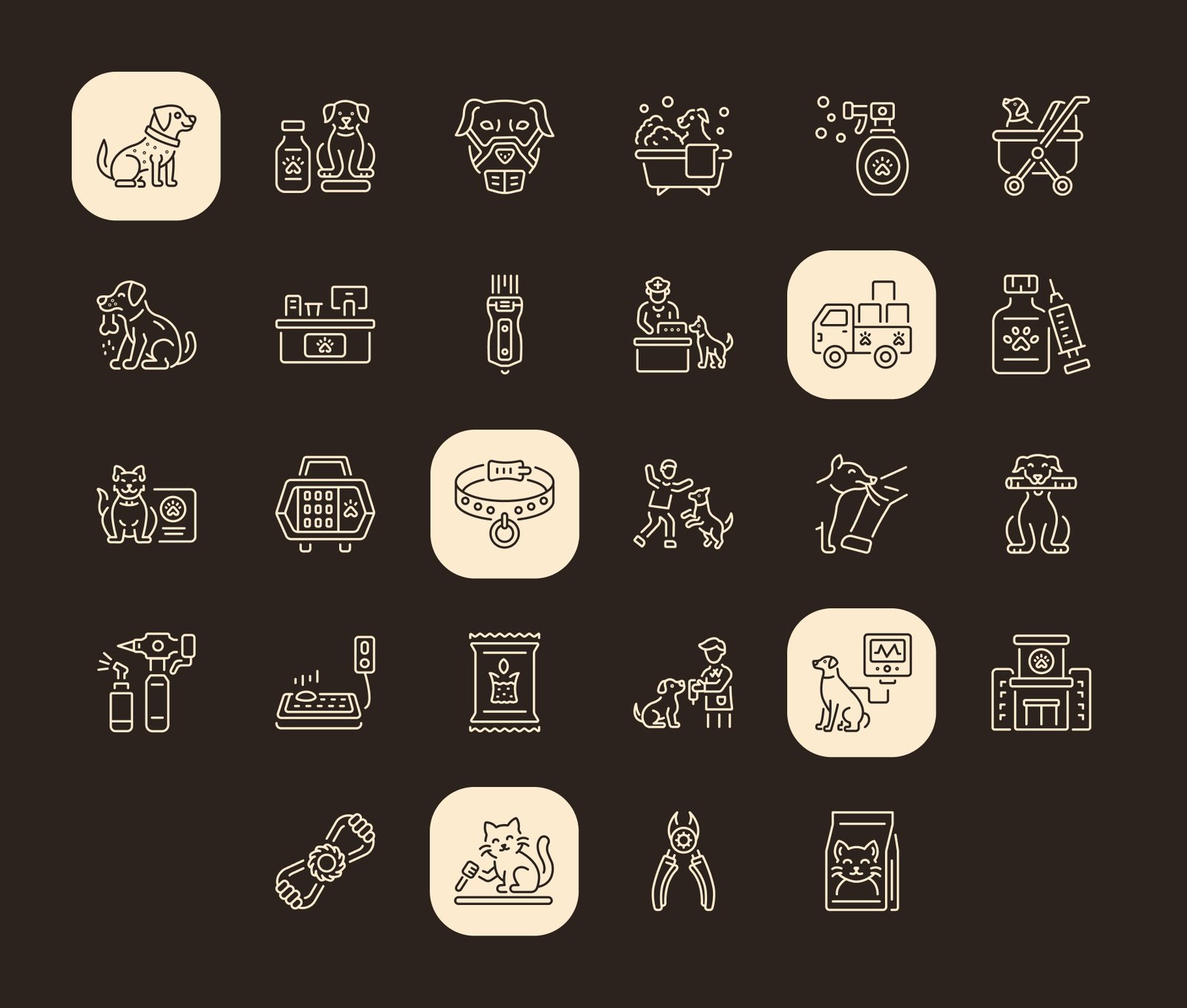 Pet and Veterinary Icon Set
