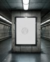 Framed Poster in Underground Passage Mockup