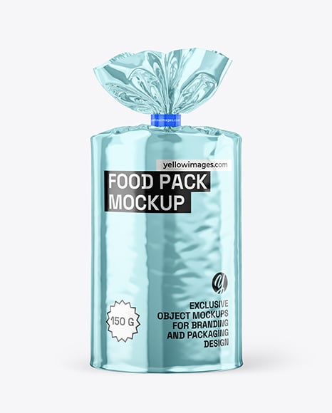 Glossy Metallic Package Mockup - Cereal box mockup