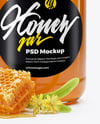 Glass Jar with Linden Honey Mockup