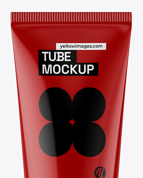 Glossy Cosmetic Tube with Box Mockup