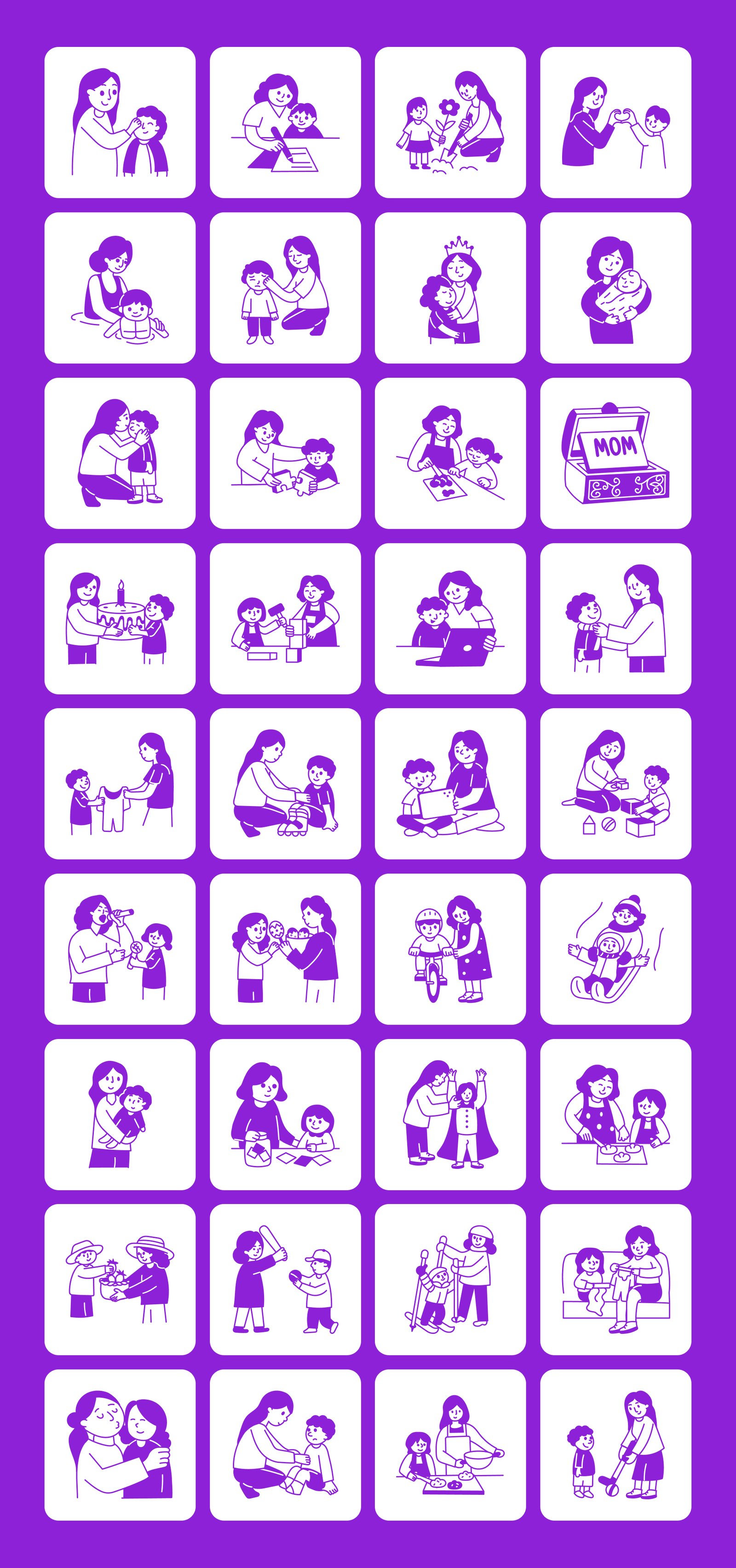 Mothers Day Drawing Illustrations