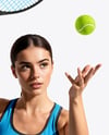 Woman Wearing Tennis Uniform Mockup