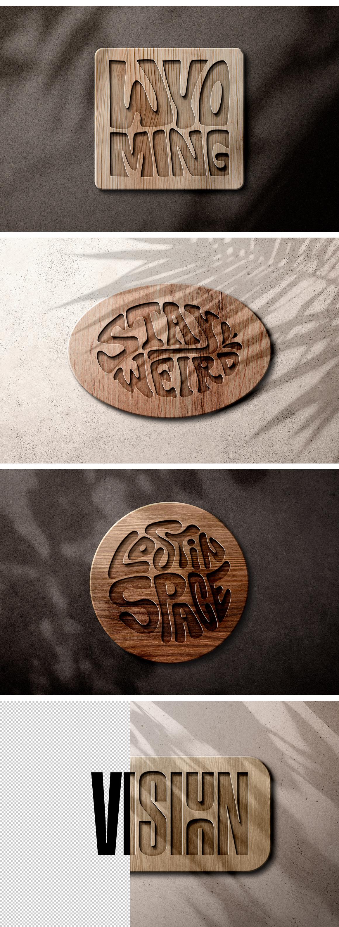 Wooden Sign Cut Out Mockups