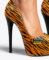Pair of Stilettos on Woman's Legs Mockup