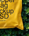 Tote Bag on a Leafy Greens Background Mockup