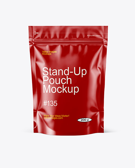 Stand-Up Pouch Mockup - Self+zip+foil+bag+mockup+/+matt+-+Smarty+Mockups