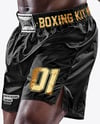 Black Man Wearing Boxing Kit Mockup
