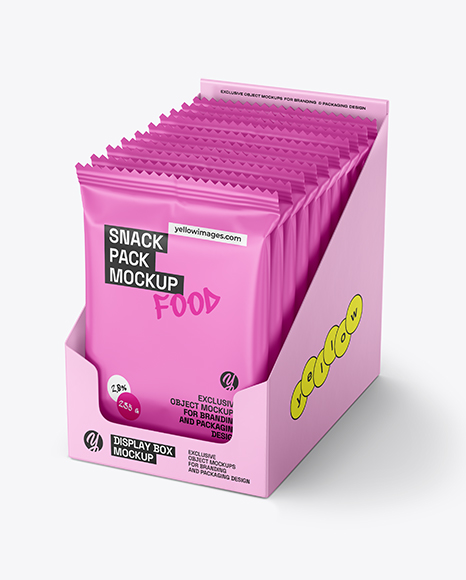 Small Display Box with Matte Snacks Mockup
