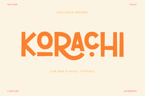 Korachi - Fun and Playful Font - Comic sans font