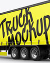 Semi Trailer Truck Mockup - Back Half Side View