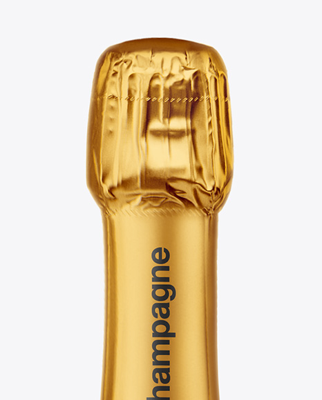 Amber Glass Champagne Bottle Mockup