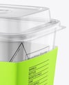 Clear Plastic Cup with Paper Holder Mockup