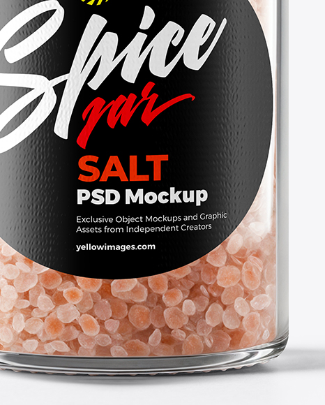 Glass Jar with Pink Salt Mockup