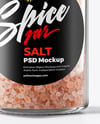 Glass Jar with Pink Salt Mockup