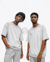 Two Afro-American Men Wearing T-shirts and Jeans Mockup