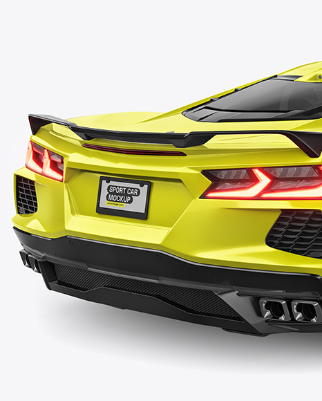 Sport Car Mockup - Back View