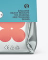 Glossy Metallic Package with Paper Label Mockup