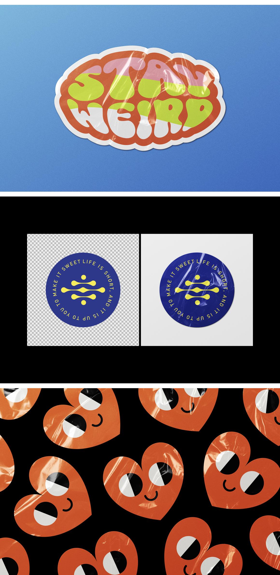 Wrinkled Sticker Mockup