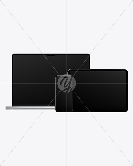 Apple Macbook with iPhone and iPad Mockup