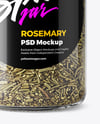 Glass Spice Jar with Rosemary Mockup