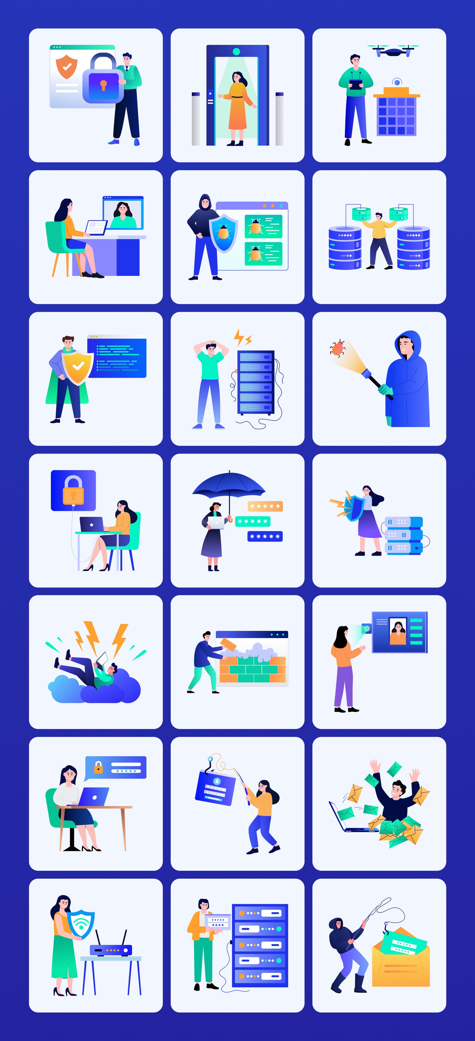 Cyber Security Illustration Set