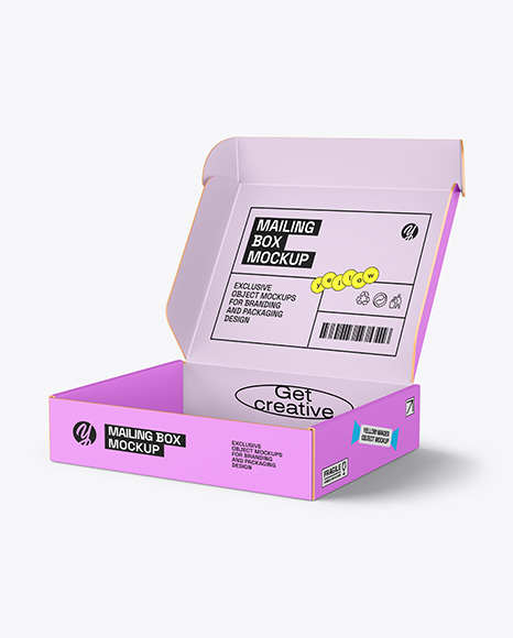 Opened Paper Mailing Box Mockup