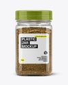 Square Plastic Jar with Za'atar Spice Mockup