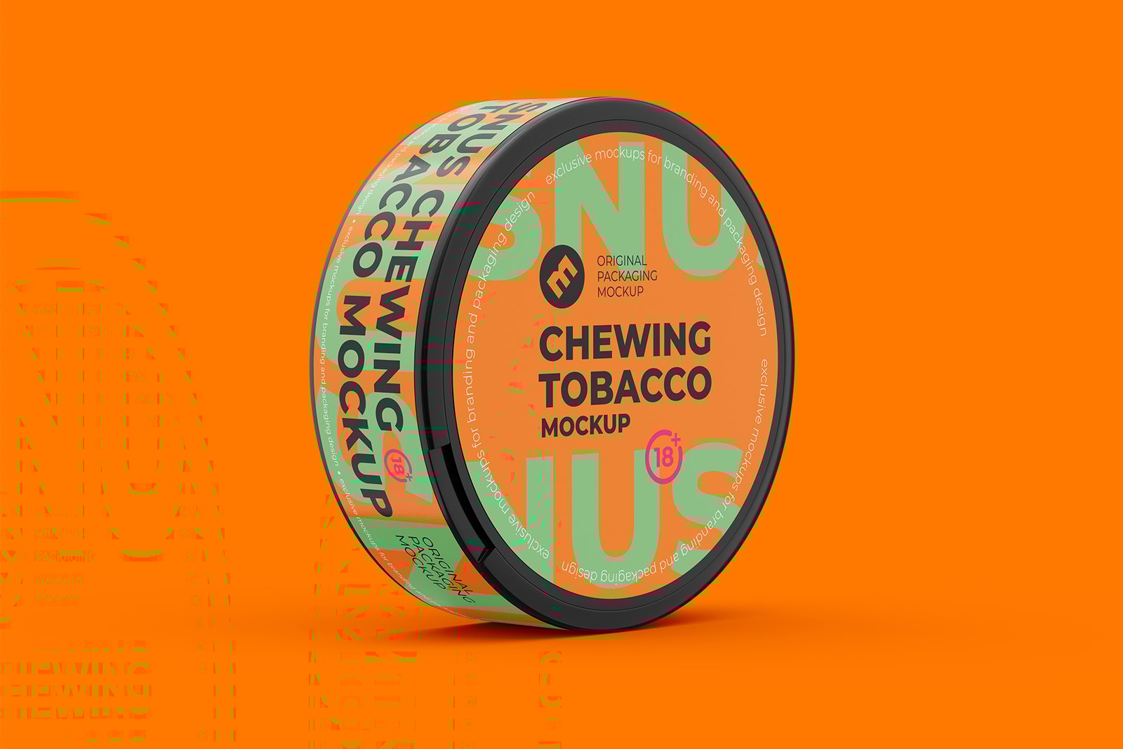 Snus Chewing Tobacco Can Mockup. With One Lock