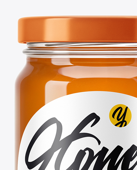 Clear Glass Jar with Heather Honey Mockup