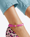 Platform Heels on Woman's Legs with Jeans Mockup