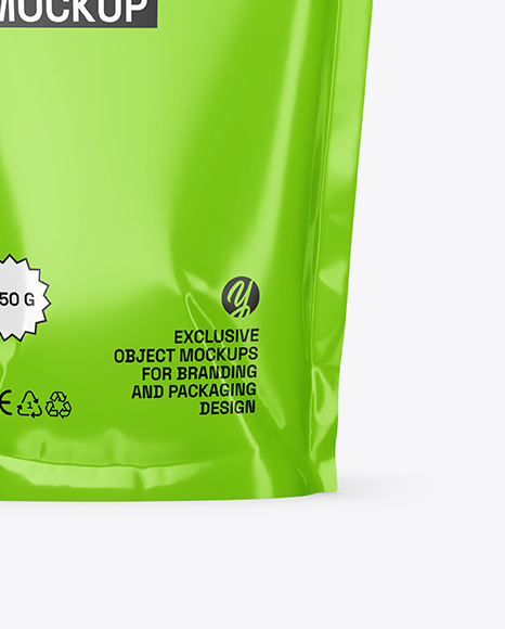 Glossy Stand-up Pouch Mockup
