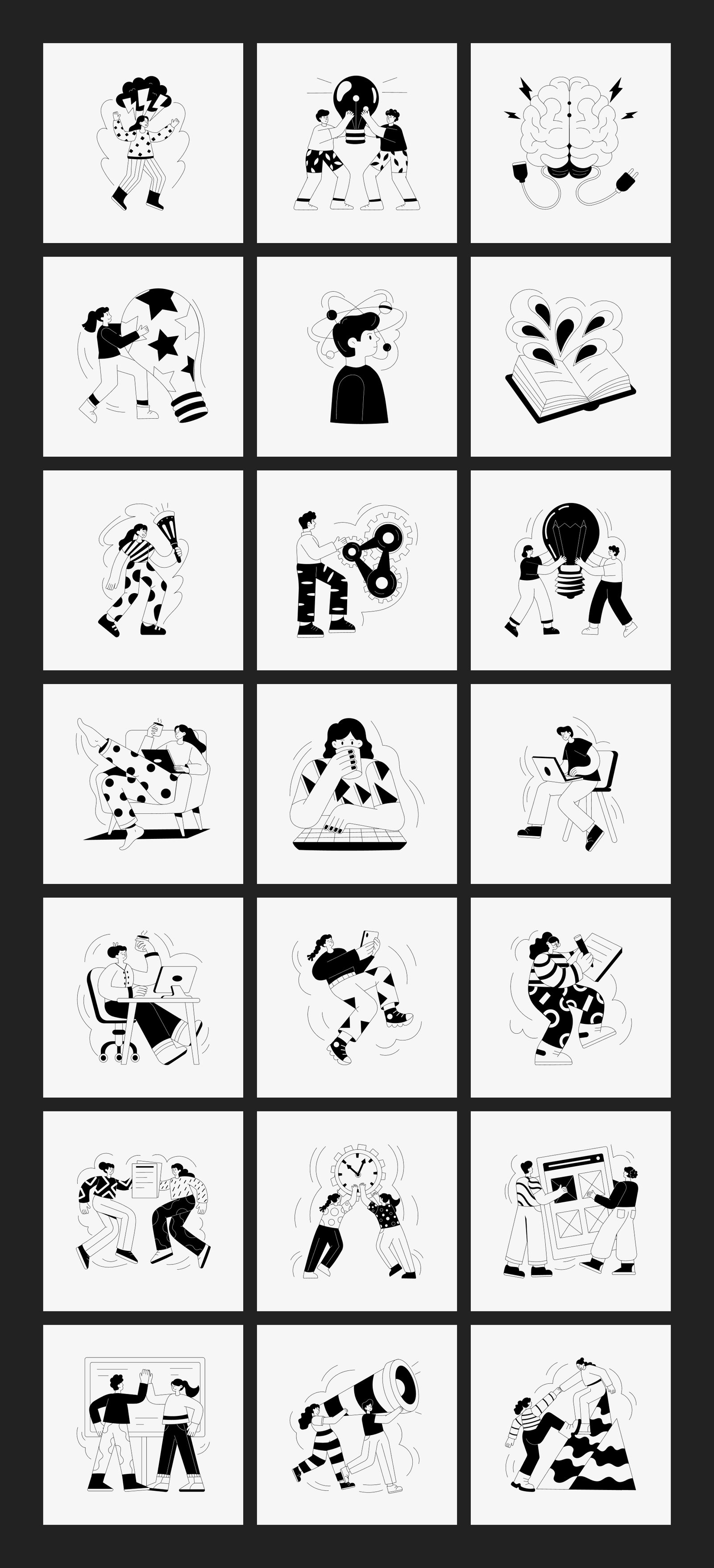 Monochrome Illustration Set