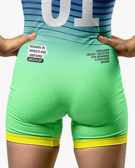 Woman Wearing Wrestling Uniform Mockup