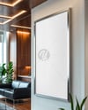 Poster with Metallic Frame in Modern Office Mockup