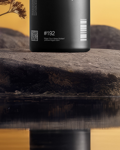 Matte Dropper Bottle on Stone Mockup