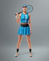 Woman Wearing Tennis Uniform Mockup