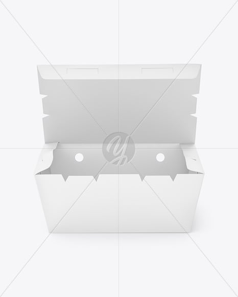 Opened Paper Food Box Mockup