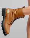 Combat Boots on Women's Legs with Skirt Mockup